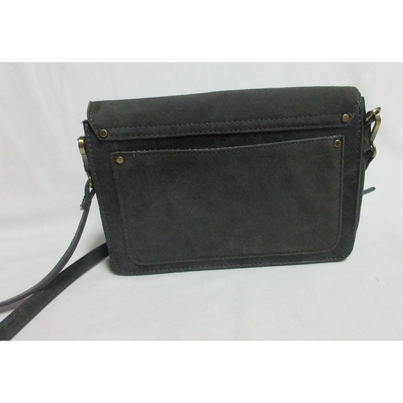 MIZTIQUE WOMENS CROSSBODY HANDBAG/PURSE ADJUSTABLE STRAP GRAY SUEDE EUC - Picture 3 of 10